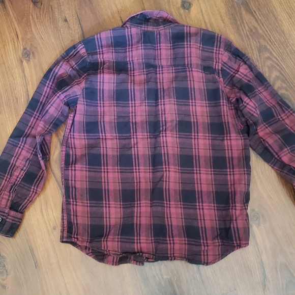 Volcom Button-up Flannel Red Boys Size M - Picture 5 of 5